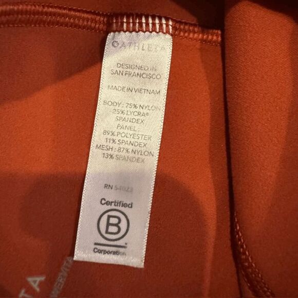 Athleta Twist Salutation Stash Pocket 7/8 Tight Yoga Pant Leggings Rust Size XS - Picture 7 of 13